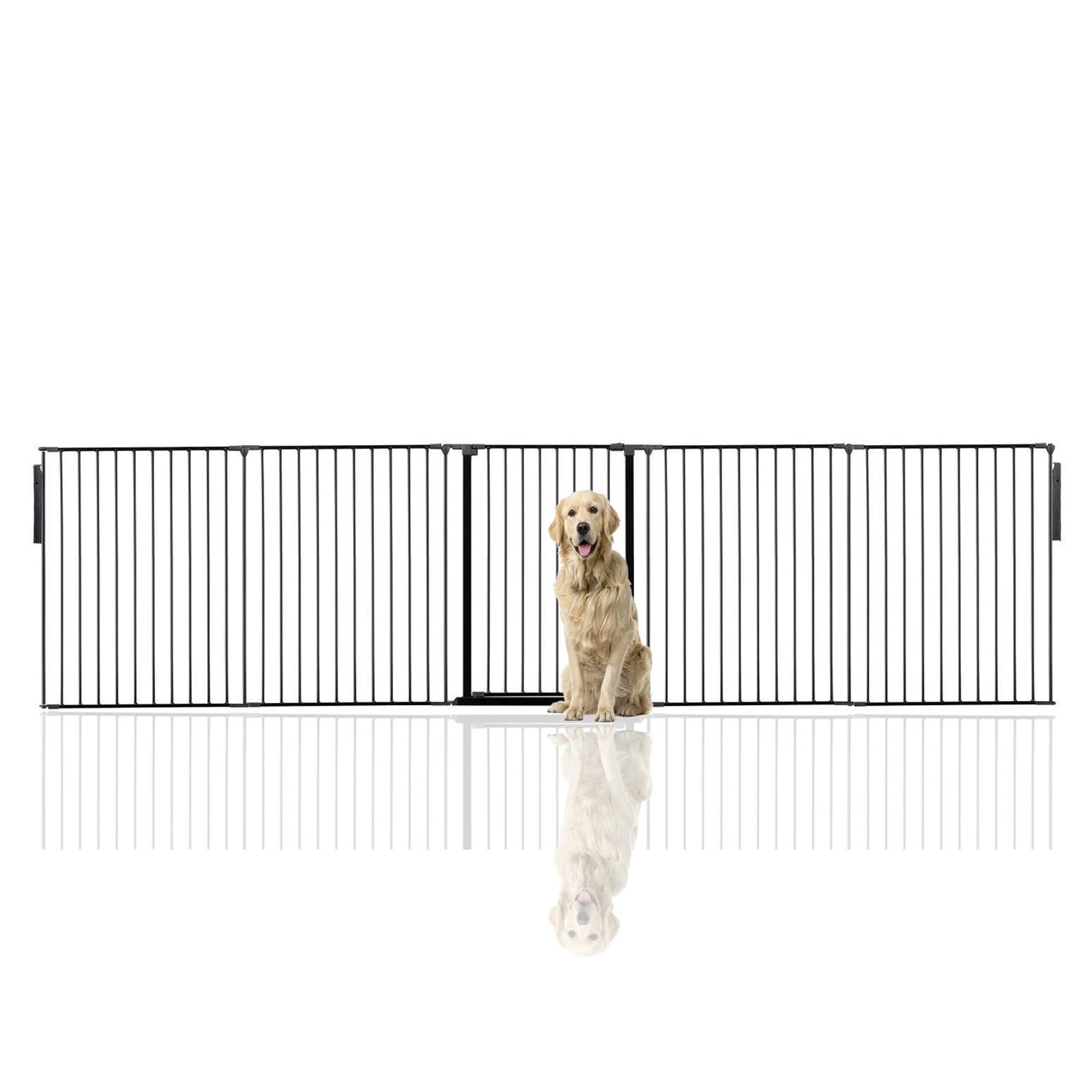 Bettacare Premium Extra Tall Multi Panel Flexible Dog Barrier, up to 370cm Wide, Black, 105cm Tall, Dog Barrier for Pets Dogs and Puppy, Puppy Barrier suitable for Indoor and Outdoor use