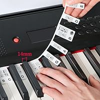 Vista 2 de Calcomanías extraíbles para teclado de piano para 61 teclas, tamaño completo, de silicona, reutilizables, sin necesidad de calcomanías, teclado