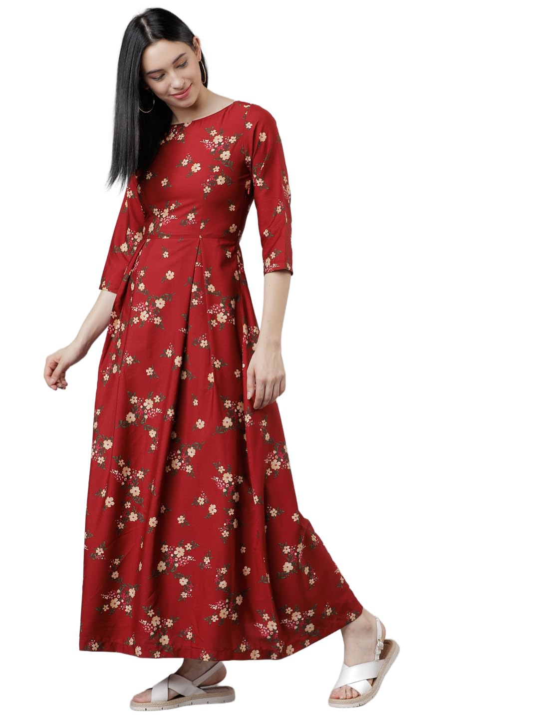 tokyo talkies Women's Three-Quarter Sleeves Boat Neck Printed Dresses | Stylish Dresses | Casual Dresses-picture-53