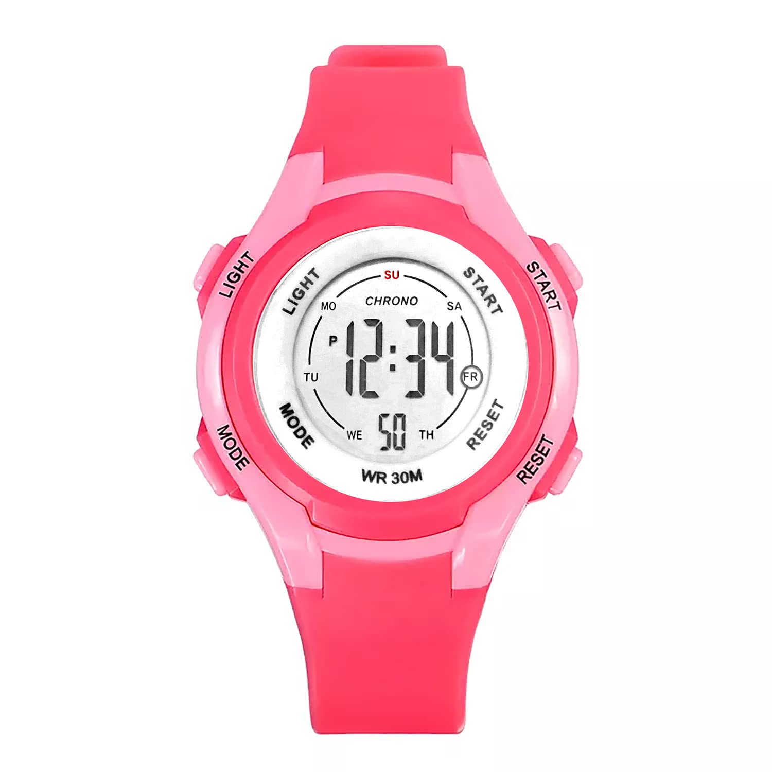 Time Up Digital Dial with Alarm Function Children Wristwatch for Boys & Girls (Age:4-12 Years)-M5128-X