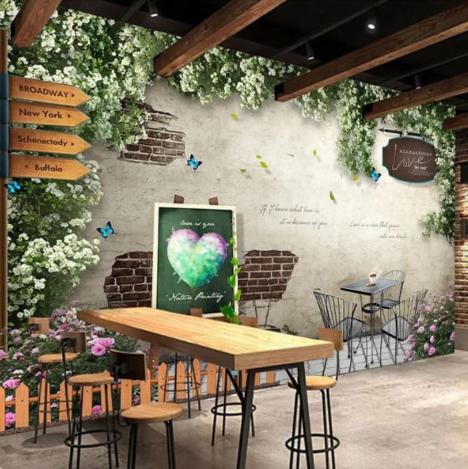 Papier peint mural 3D fleurs de rose pour fond de mariage et hôtel