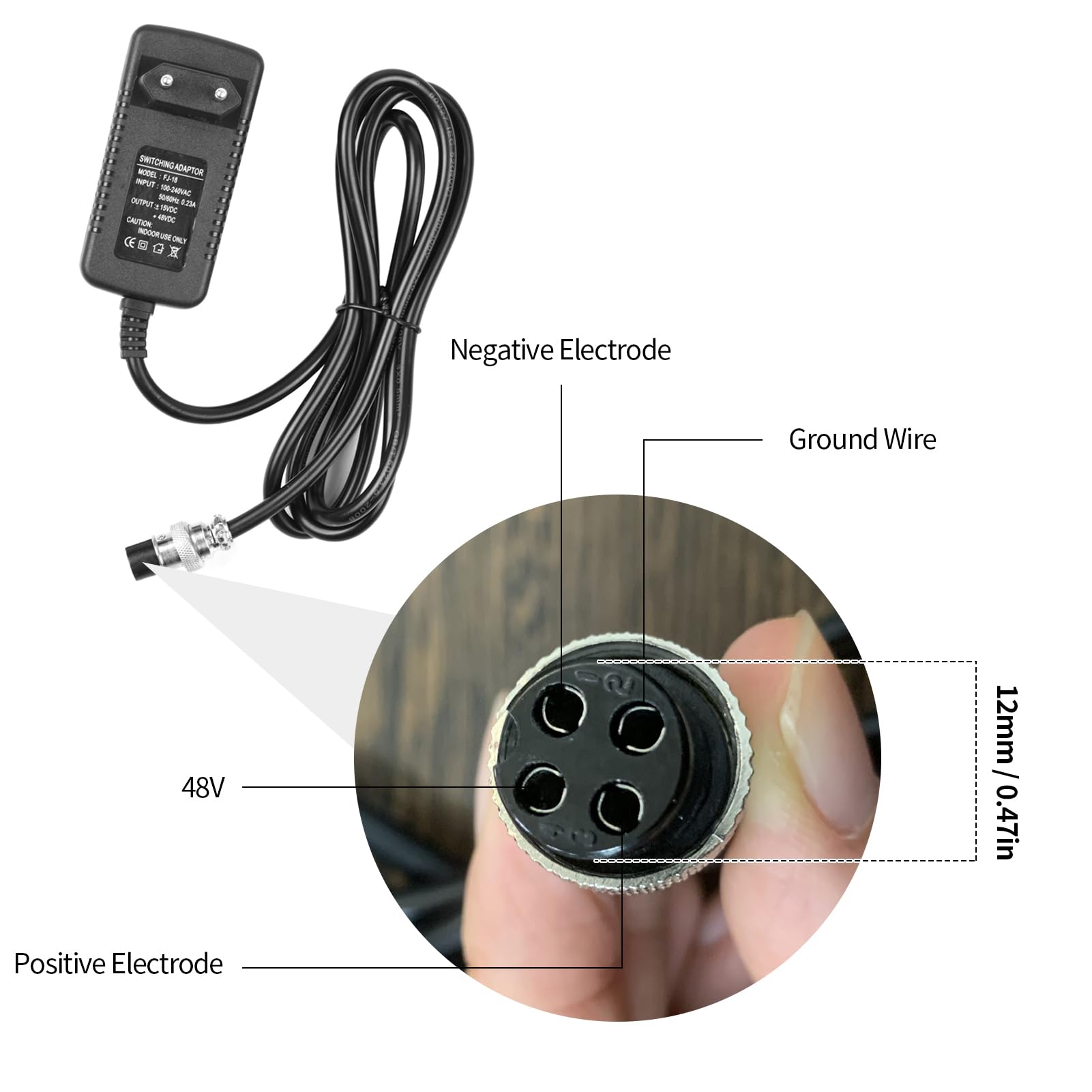 Consola de Mezcla Fuente de alimentación del Mezclador Adaptador de CA 15V 230mA Conector Redondo Universal de 4 Pines para 16 Canales o Menos Consolas de Mezcla Accesorios de Repuesto Entrada
