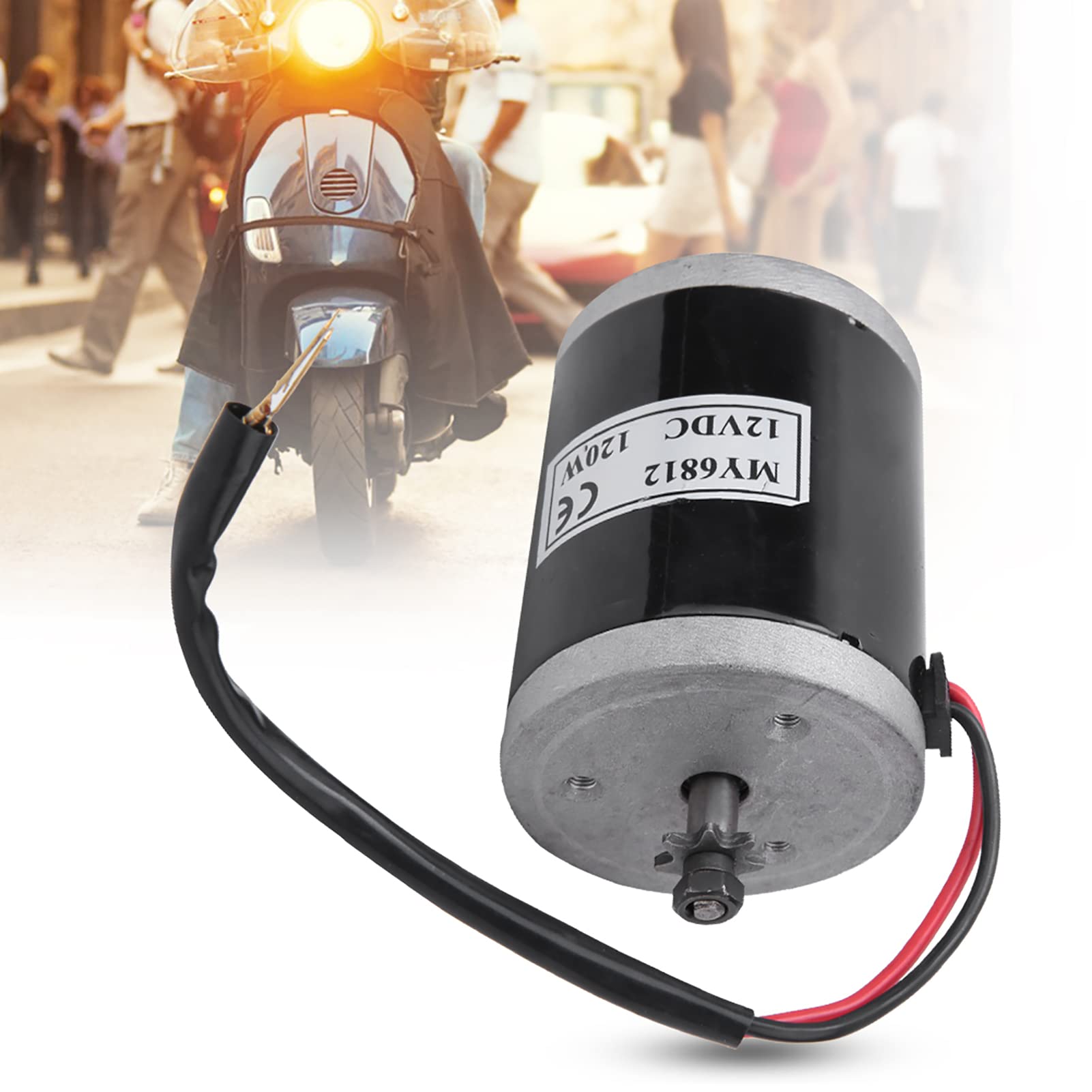 Vélo Moteur Brossé 12V 120W Moteur Haute Vitesse avec Poulie à Courroie MY6812 Moteur Électrique pour DIY Scooter Électrique E Bike Go-kart