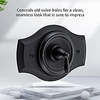 Vista 2 de Renovation - Placa de ducha para actualizaciones de ducha de 2 o 3 manijas a 1 mango, negro mate