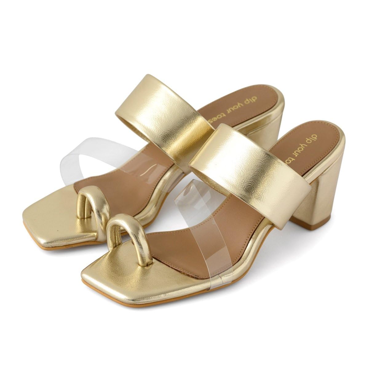 Dip your toes Handcrafted Gold Kolhapuri Block Heels for Women, Minimalist Design, Premium Materials, Ethnic or Contemporary Wear (Gold, 5) (B0DB5HWYWX) Amazon Price History, Amazon Price Tracker