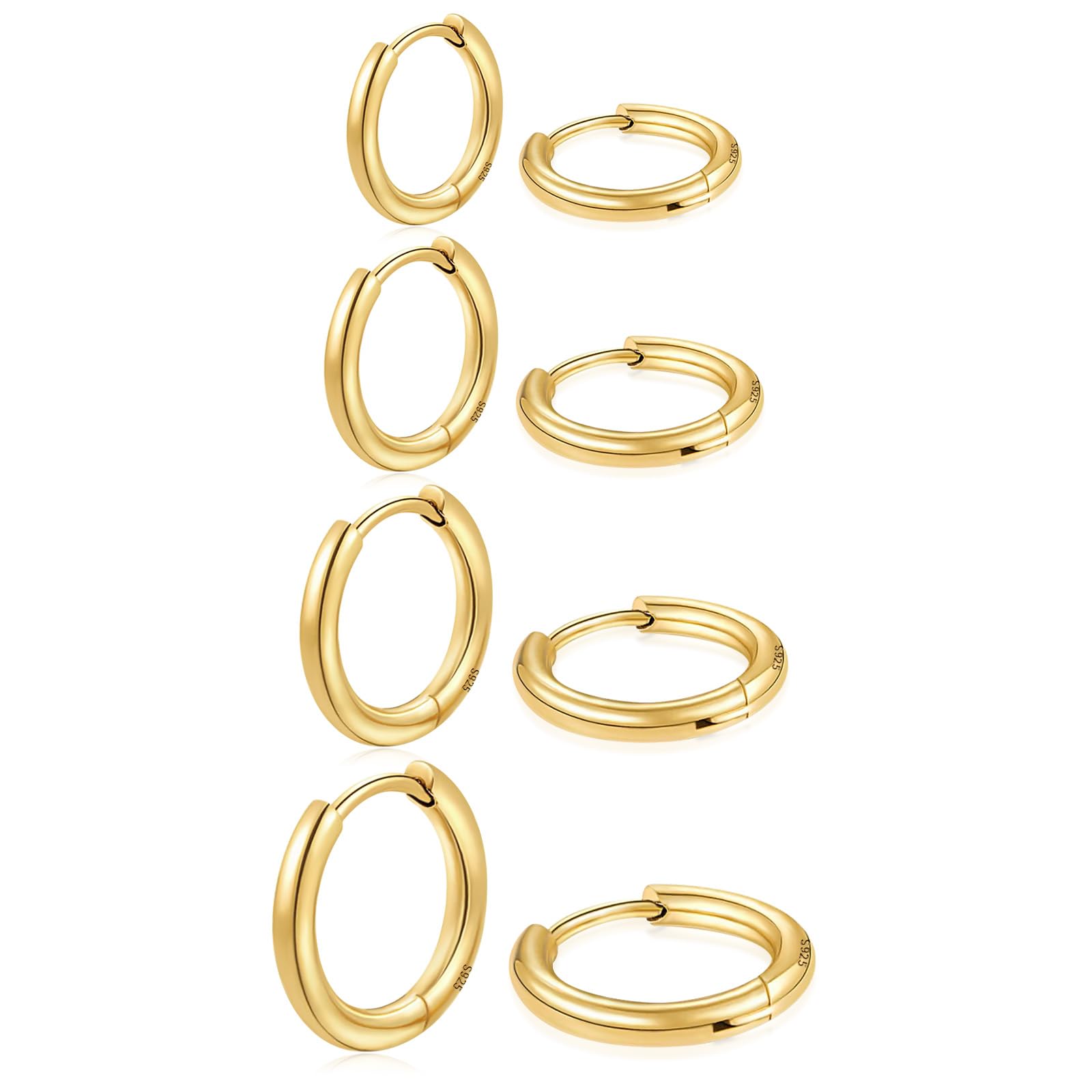 DreamfoxHuggie Hoop Earrings Small Hypoallergenic 14K Gold Plated Huggie Earrings For Women Simple Huggie Stud Earrings