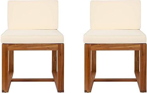 Miniatura 7 de Dining Chairs Set of 2, Acacia Wood Table & Chair Sets, Desk Chair with Armrests, Ergonomic Kitchen Chairs for Dining Table, Living Room and Bedroom