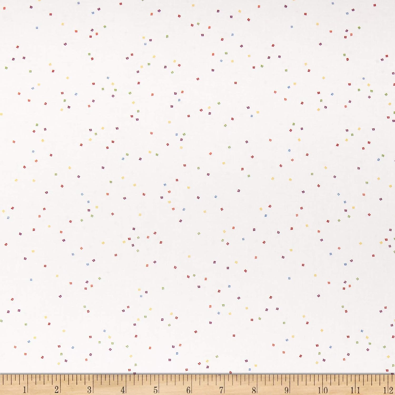 Riley Blake Blossoms On White In Color Rainbow, Fabric by the Yard