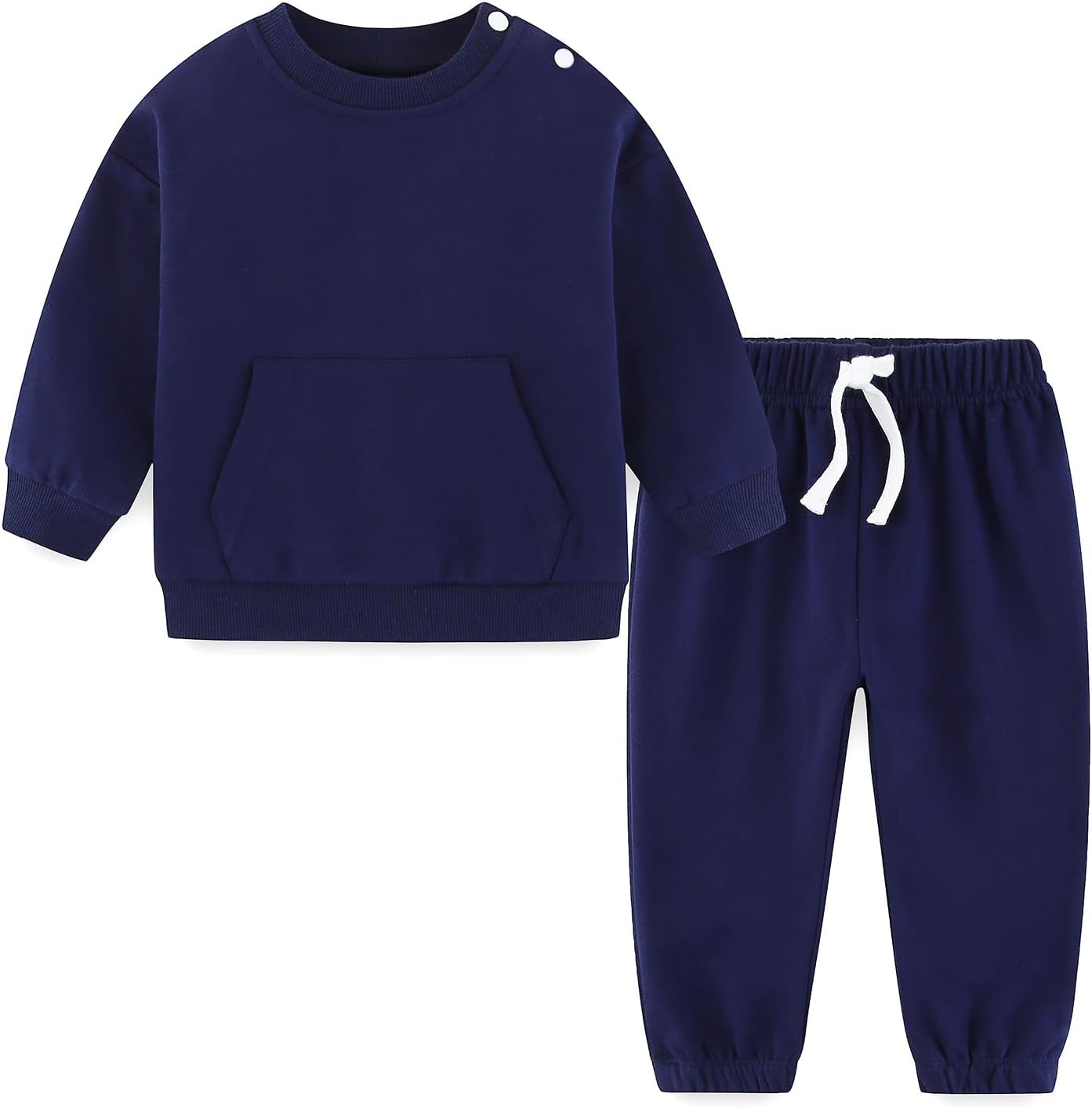 Fullfamous Baby and Toddler Boys 100% Cotton 2 Piece Long Sleeve Sweatshirt and Sweatpant Jogger Pants Set Newborn-4T
