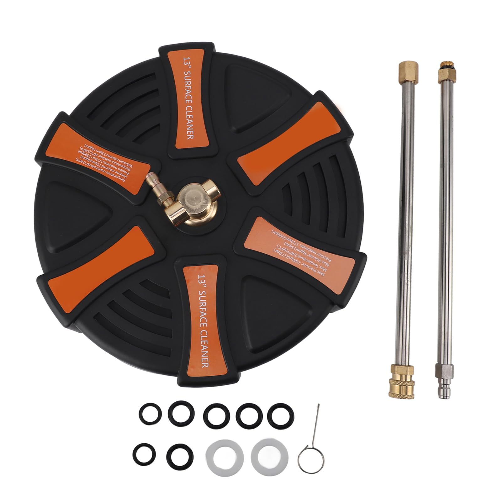Limpiador de Superficies de Lavadora a Presión de 13 Pulgadas, Accesorio de Lavadora Eléctrica de Acero Inoxidable para Limpieza de Calzadas, Aceras y Patios, 2500