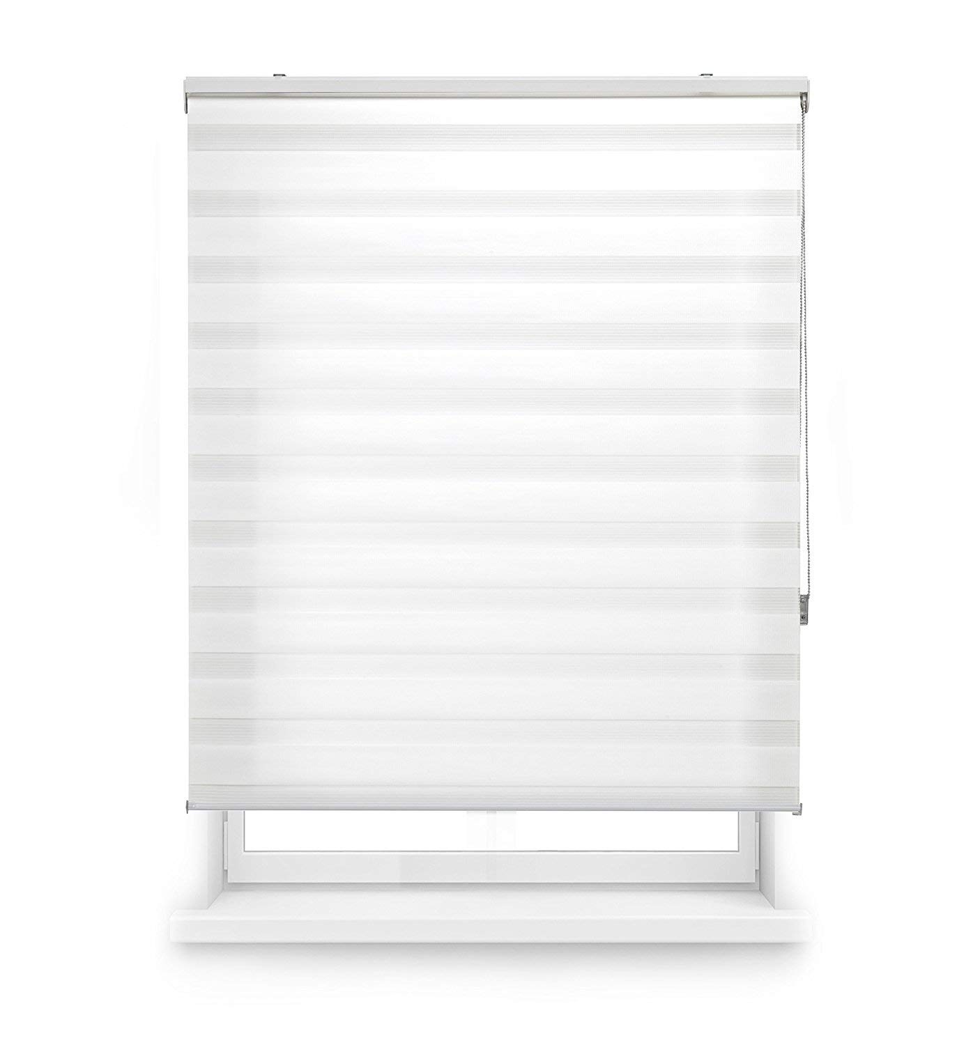 Estoralis - Shae - Estor Enrollable Doble Tejido, Noche y día, Blanco Roto, 170 x 250 cm