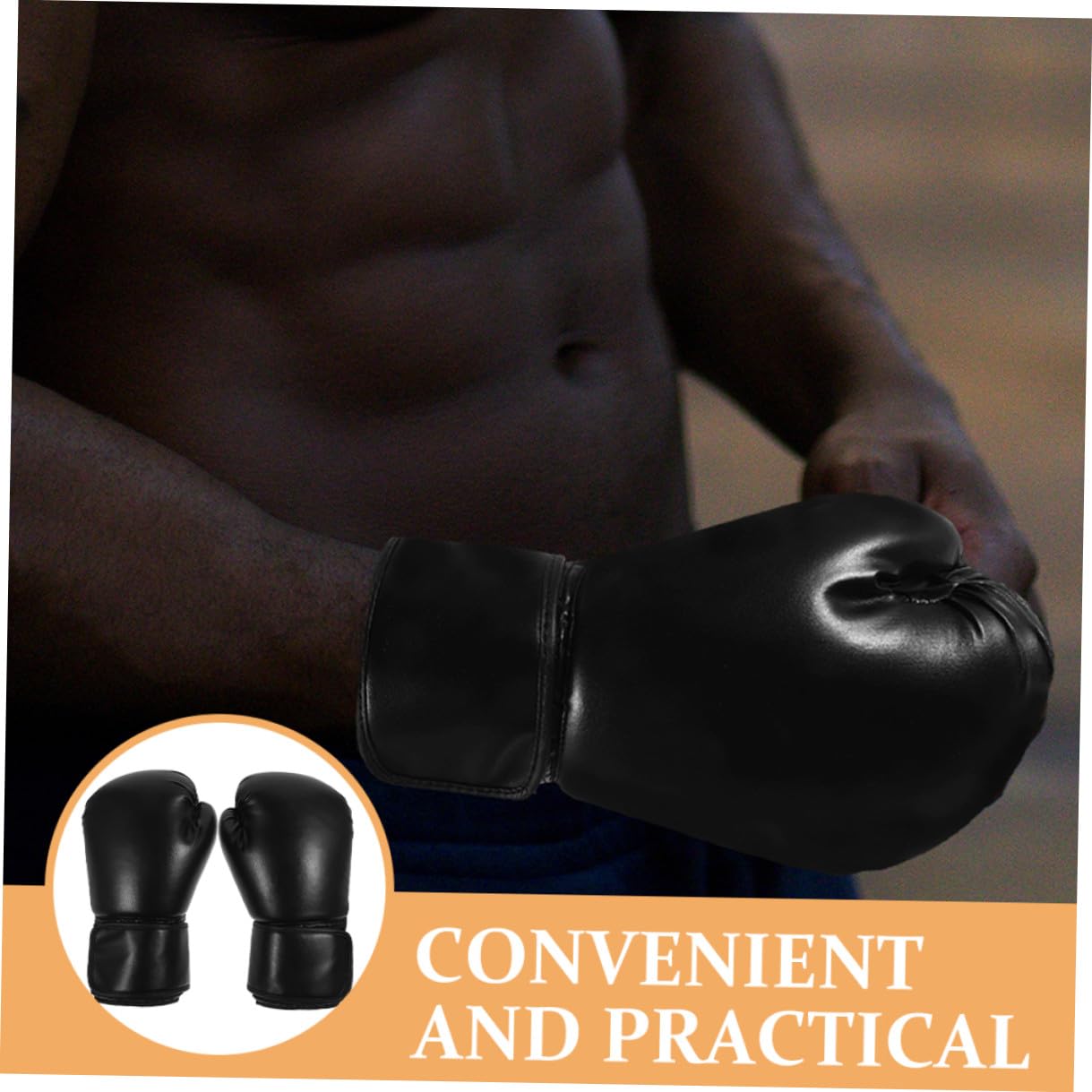 Guantoni da Boxe Professionali per Allenamento e Sparring Posizione Naturale della Mano e Materiale Pu Antiusura, Colore Nero, per Workout Fitness e Boxe