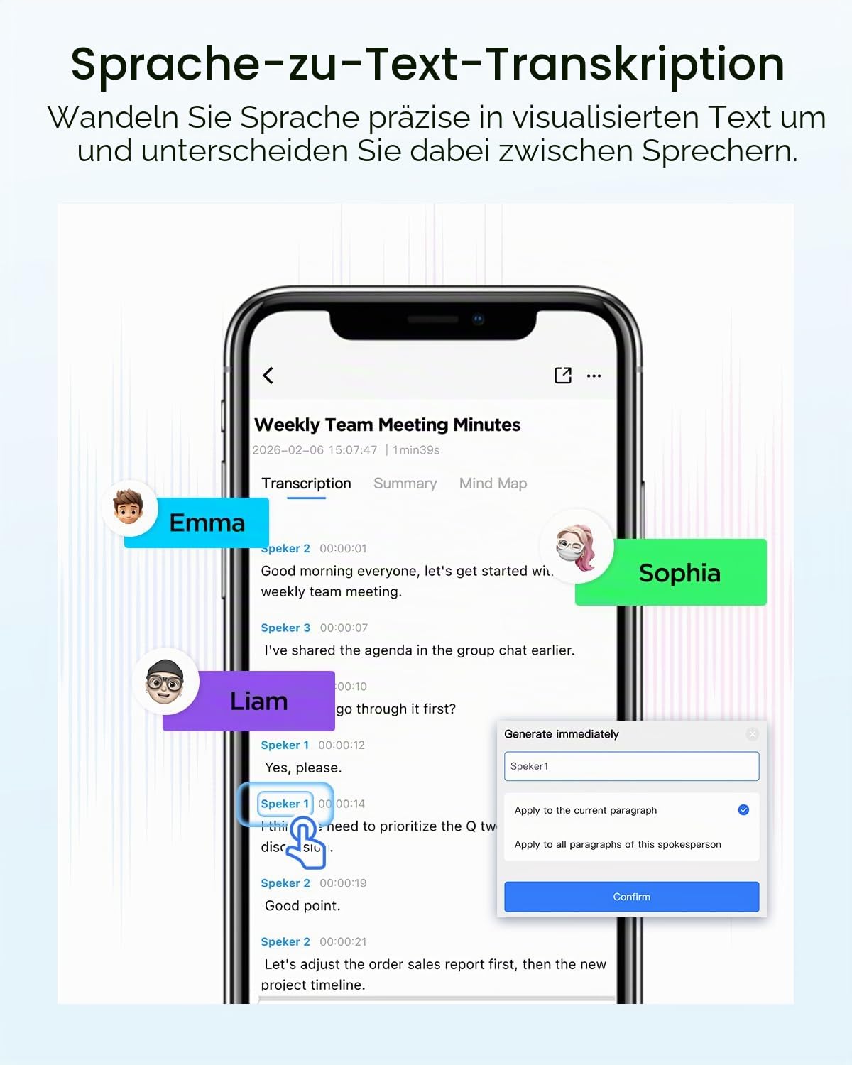 BOYA Notra KI Diktiergerät, KI-Transkription intelligente Zusammenfassung, über 140 Sprachen, 64 GB Speicher, magnetischer Notizblock für Besprechungen, Vorlesungen und Interviews Meetings