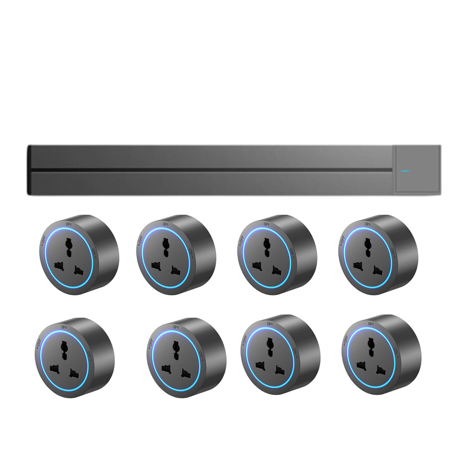 Presa per binario mobile Adattatore universale 32A 8000W AC220V Presa per bancone bar da cucina per ufficio elettrico,Grey-80cm