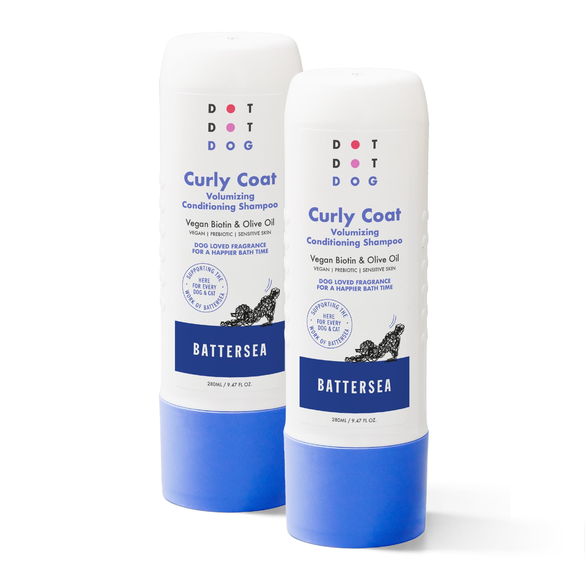 Dog Shampoo and Conditioner for Curly Coats - Defines Curls - Gentle, Hypoallergenic & Vegan - Low-Irritation Fragrance Dog Shampoo Sensitive Skin & Itchy Skin - Soft & Shiny Fur - 280ml x2