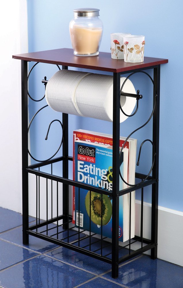 Gramercy Bathroom Toilet Paper Holder & Storage Organizer