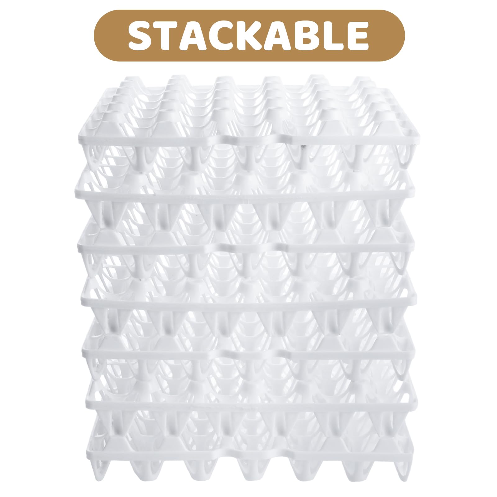 Confezione da 12 scatole per uova in plastica, impilabili, ognuna contiene 30 uova, vassoi per uova sfuse per allevatori di polli domestici per imballaggio, conservazione, spedizione uova