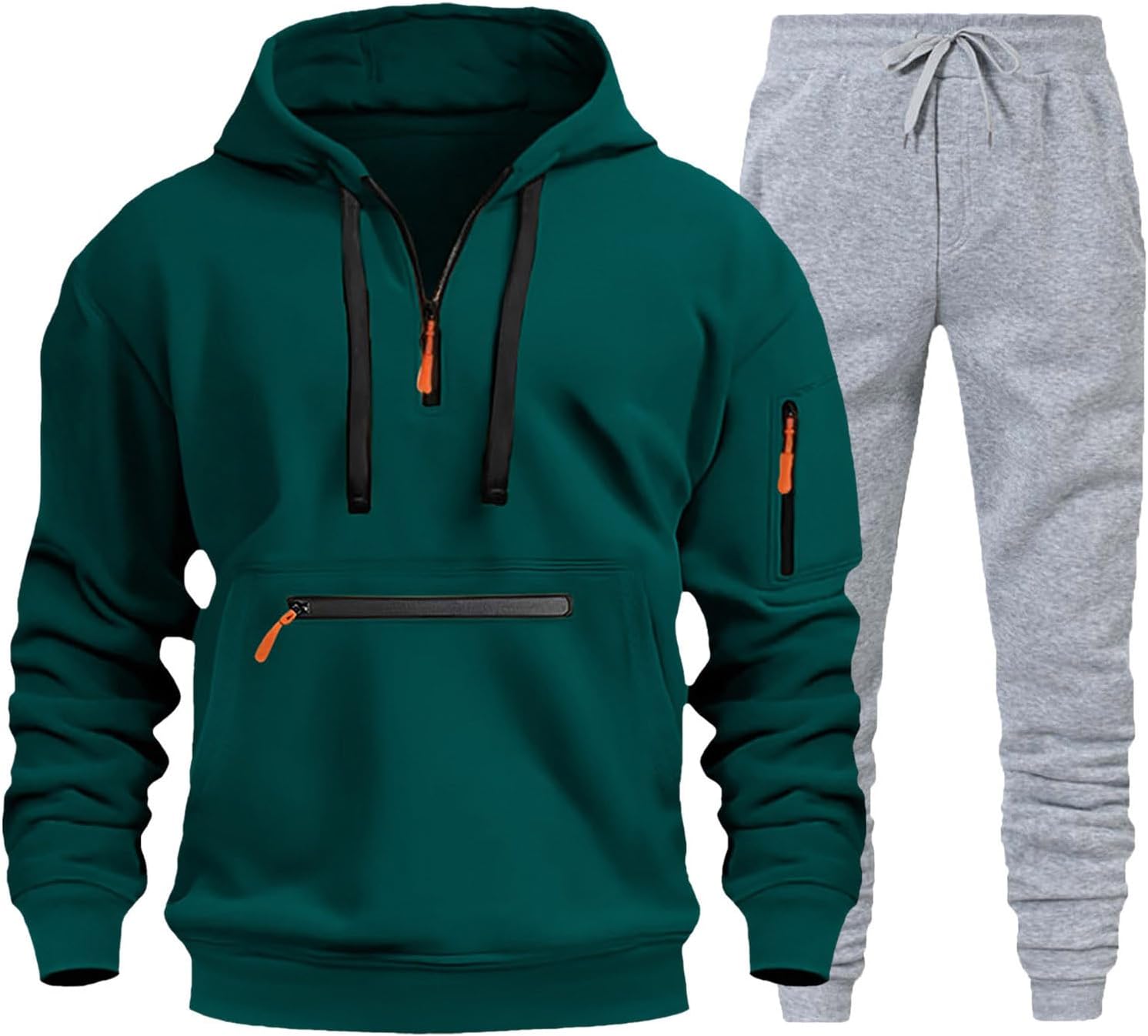 Ymosrh Men's Sweatsuits 2 Piece, Casual Hoodie Sweatshirt and Athletic Workout Tracksuit Set, S-3XL