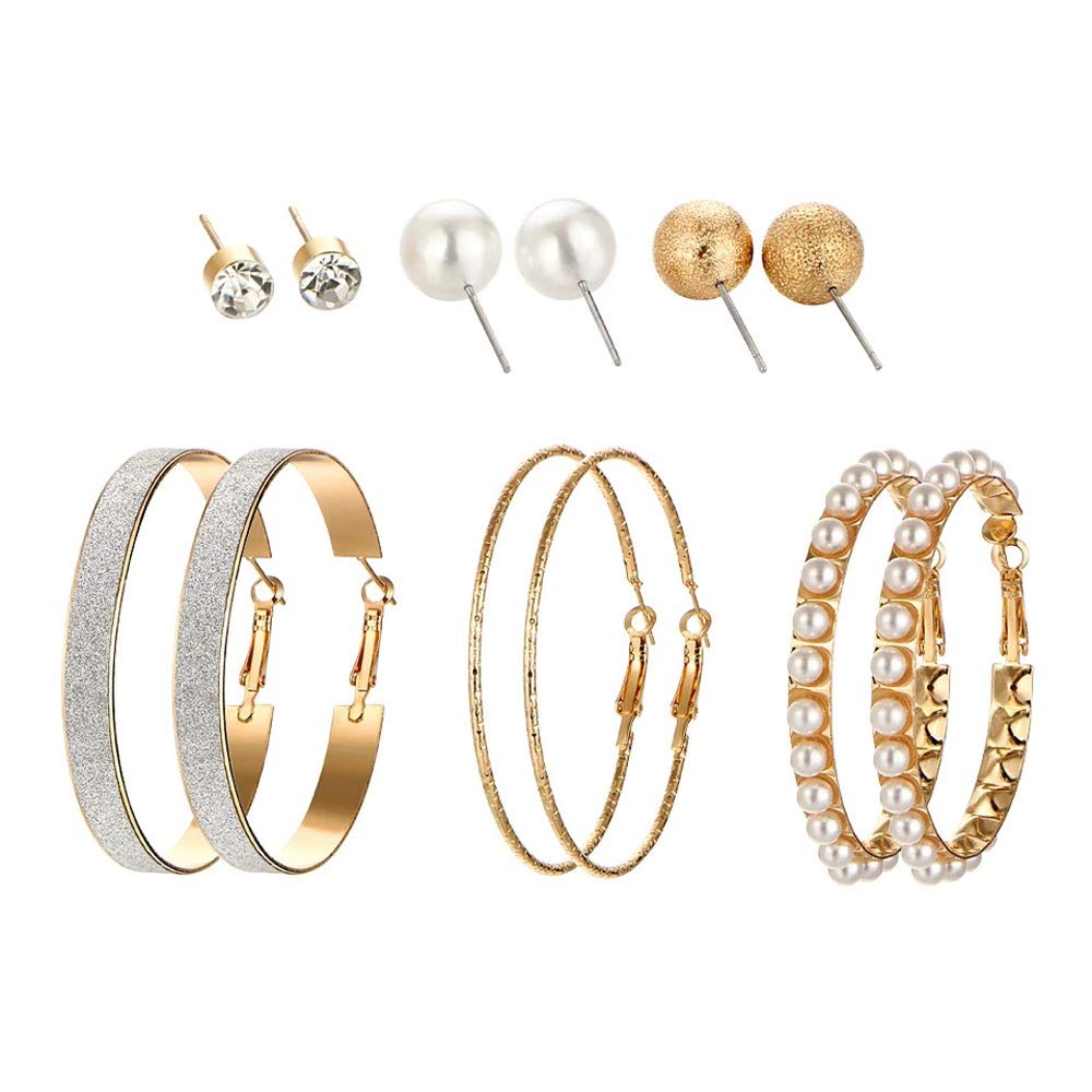 Shining Diva Fashion Golden Metal Stylish Earrings for Women -6 Pairs Combo, 1 (10661er) (B07RTH5K7R) Amazon Price History, Amazon Price Tracker