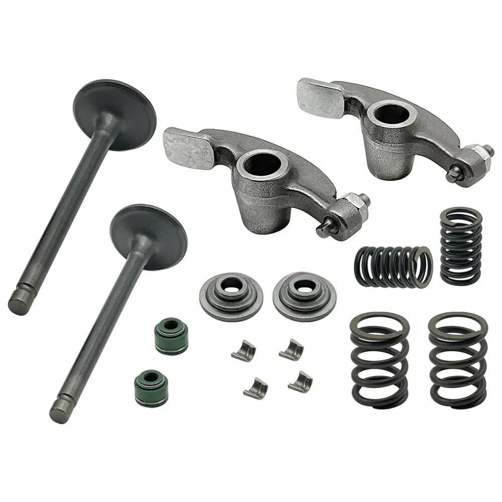 pieza distribución motor Compatible con Honda XR80R XR80 XR75 XL85S XL75 XR100 2X brazo basculante y válvulas de escape de admisión resorte varilla empujadora escape