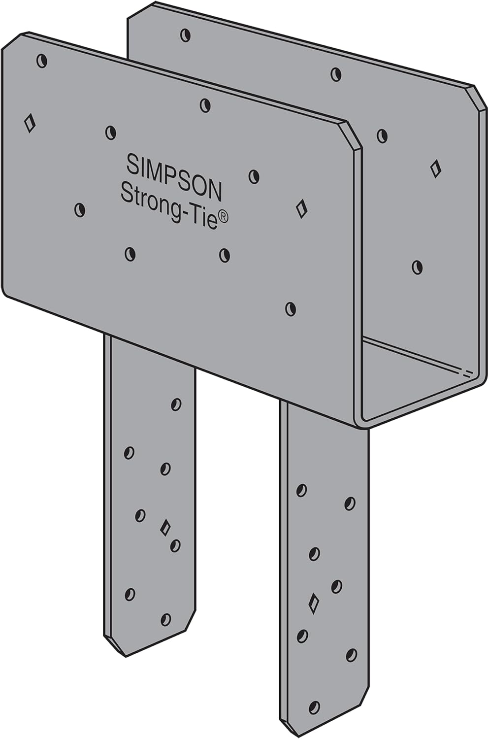 Simpson Strong-Tie CCQ46SDS2.5 CCQ Column Cap for 4X Beam, 6X Post with Strong-Drive SDS Screws (Pack of 3)