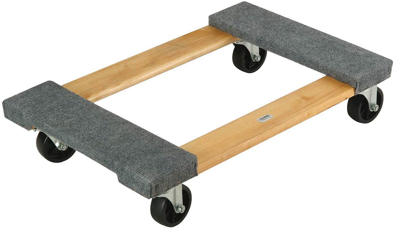 Hardwood Dolly - Carpeted Deck Ends, 36 x 24, 1000 Lb. Capacity