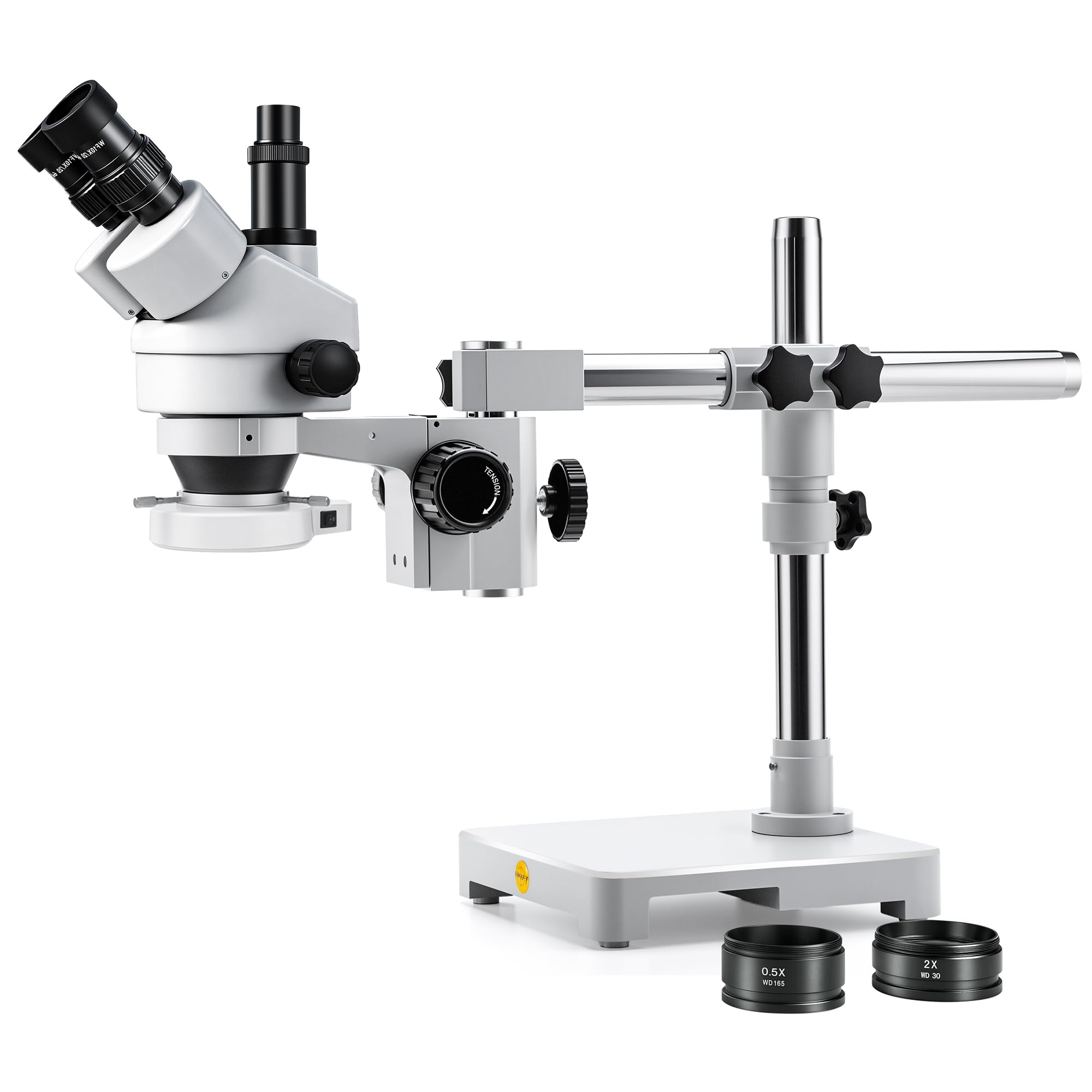 SWIFT microscopio estereoscópico Zoom trinocular 3,5-90x, Anillo 144 LED, Soporte Boom, Adaptador 23,2 mm, inspección & reparación - S7-TS520-EA10-144