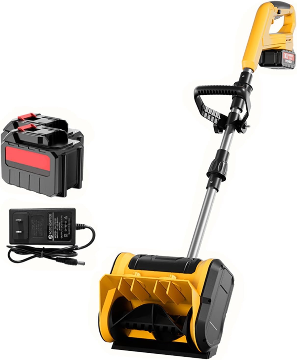 Spazzaneve Senza Fili da 20 Pollici, 2x20 V, Senza spazzole, con batterie da 4,0 Ah e Caricabatterie, Scivolo Regolabile e Ruote per Patio e vialetti. (2x20V)