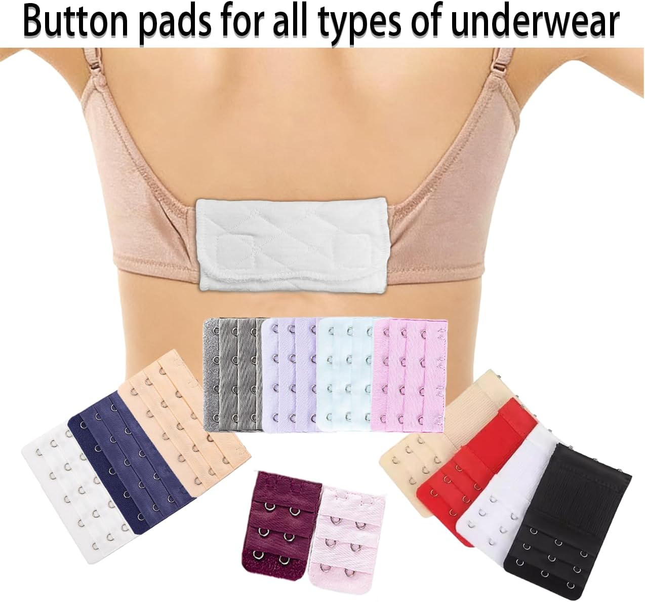 3Pcs Bra Hook Extenders Adjustable Bra Strap Cushions Pads Prevent Friction image 5