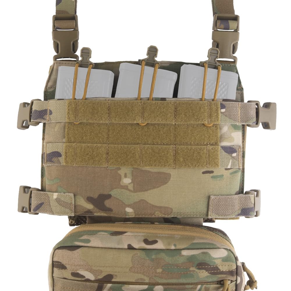 Genérico Chaleco Táctico Chest Rig Hebillas Rápidas, Multi Bolsillo Camo Bolsa Abdominal para Cosplay Deporte Outdoor