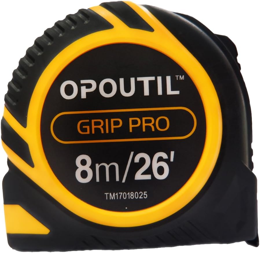 Tape measure retractable 25ft double sided inches measuring tape auto-lock power tape ruler-OPOUTIL professional 26' tape measure holder for belt
