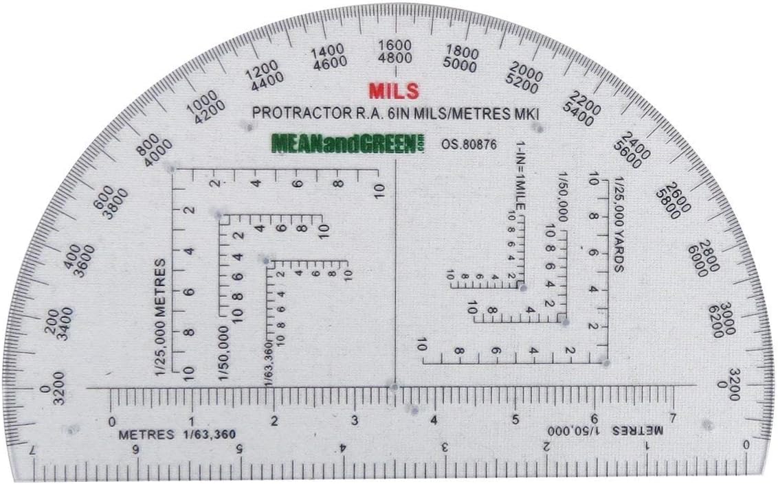 Mean and Green Military Protractor RA Mils
