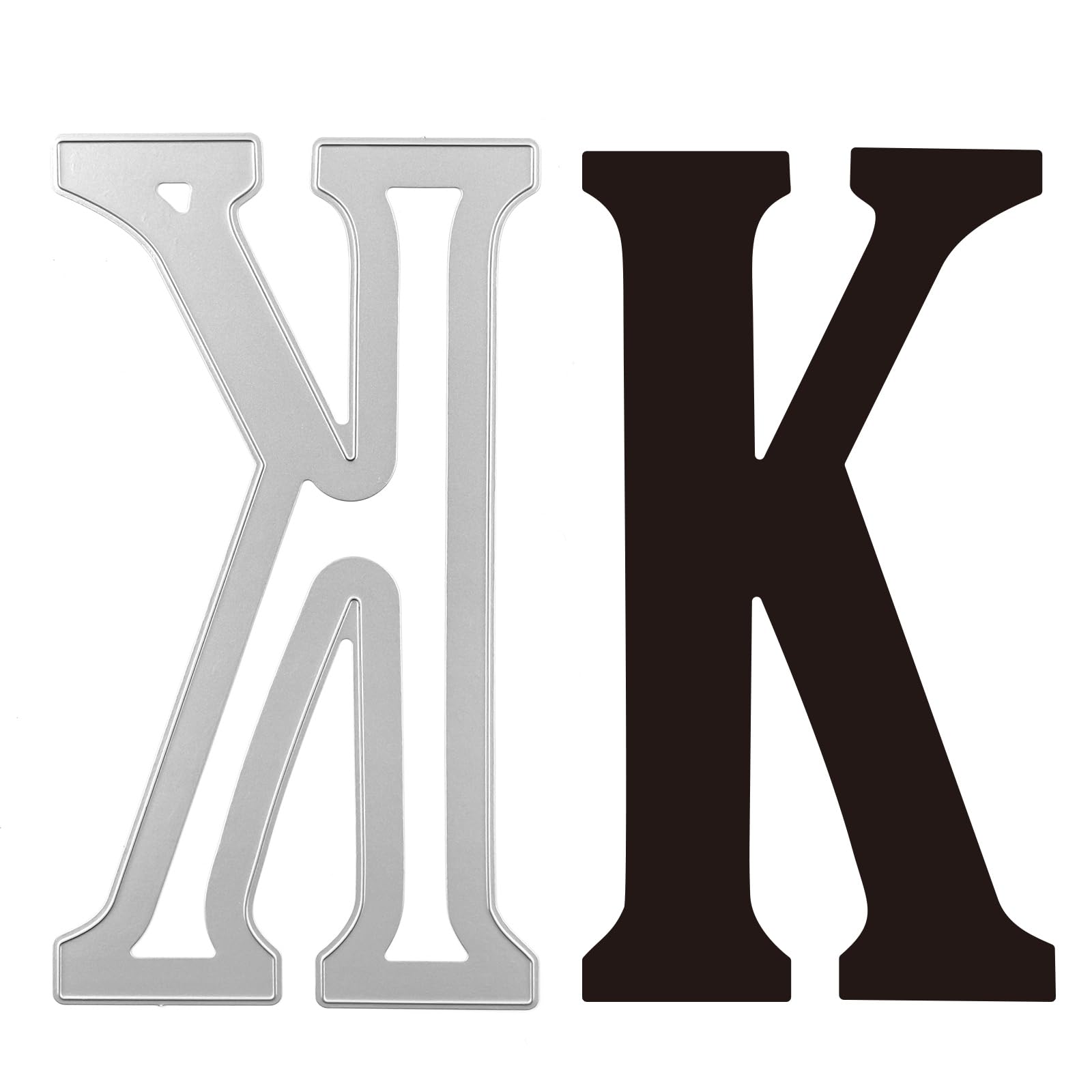 Briartw 7.87-Inch 'K' Uppercase Letter Cutting Die | 20cm Height Alphabet Metal Stencil for Cardmaking, Scrapbooking & DIY Crafts | Perfect for Embossing Decorations and Stress Relief