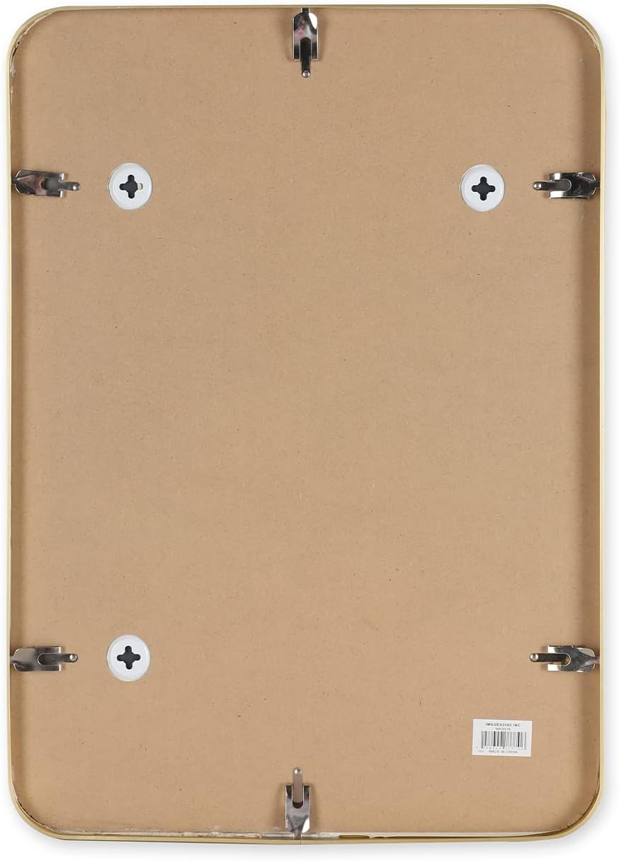 Mirrorize Rectangular Gold Mirror 20" X 28", Aluminum Framed Mirror for Bathroom, Wall Mounted Vanity Mirror for Bedroom, Entryway