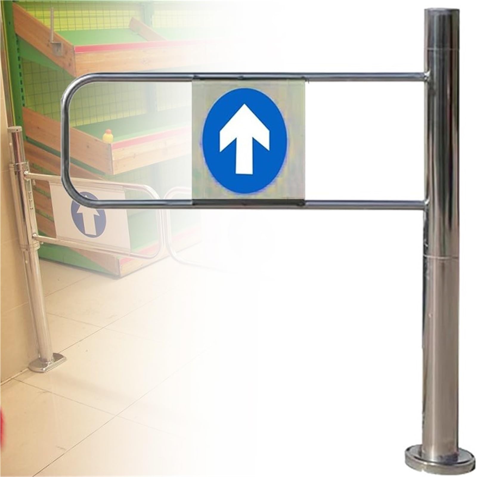 Cancelletto di sicurezza a chiusura automatica per passaggio d'ingresso, porta unidirezionale per la sicurezza del corridoio negli spazi pubblici