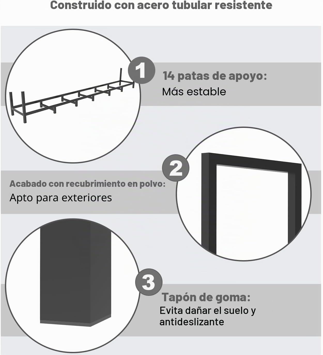 Garbuildman Almacén de Troncos para Exteriores de Servicio Pesado de 8 pies, Estante para Leña con 14 Patas y Apilamiento Ajustable, Almacenamiento de Leña Resistente al Óxido para Jardín, Cobertizo