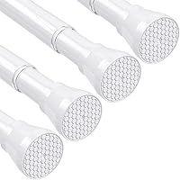 Vista 22 de Barras de tensión para ventanas de 28 a 48 pulgadas, barras de cortina negras, sin perforación, barra de cortina ajustable, barra de tensión