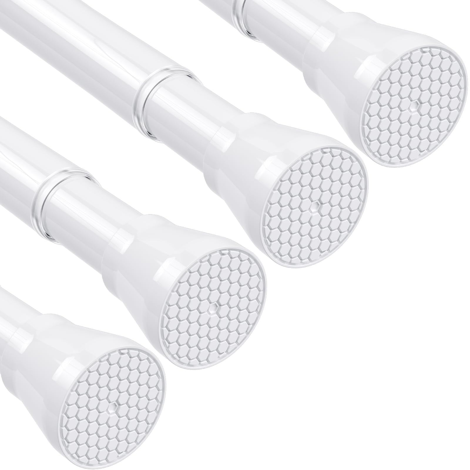 4Pack Tension Rods for Windows 28 to 48 Inch White Curtain Rods