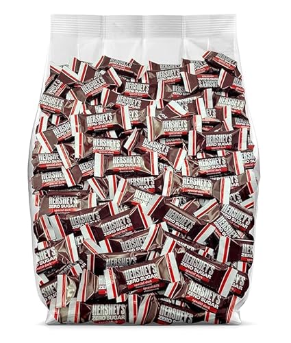 Hershey Zero sugar - 2 pounds - Special Dark Chocolate Candy Bulk Pack Individually Wrapped Sugar Free Chocolate Candy Bar Snack Size for Office Cravings.