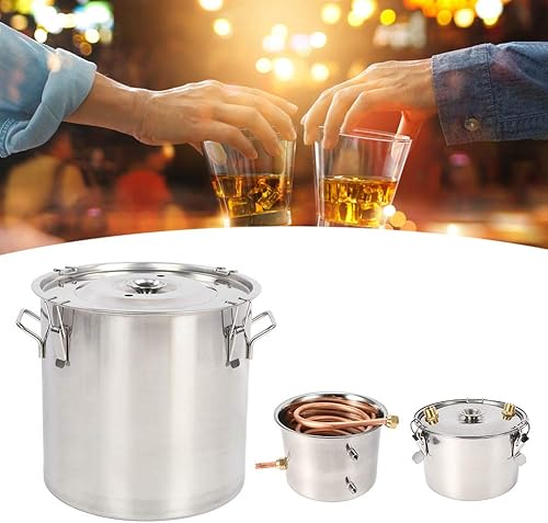 Miniatura 2 de Zerone Destilador, sistema de destilación de 3 ollas, kit de elaboración de vino de cerveza casera, destilador de agua, equipo de fabricación de
