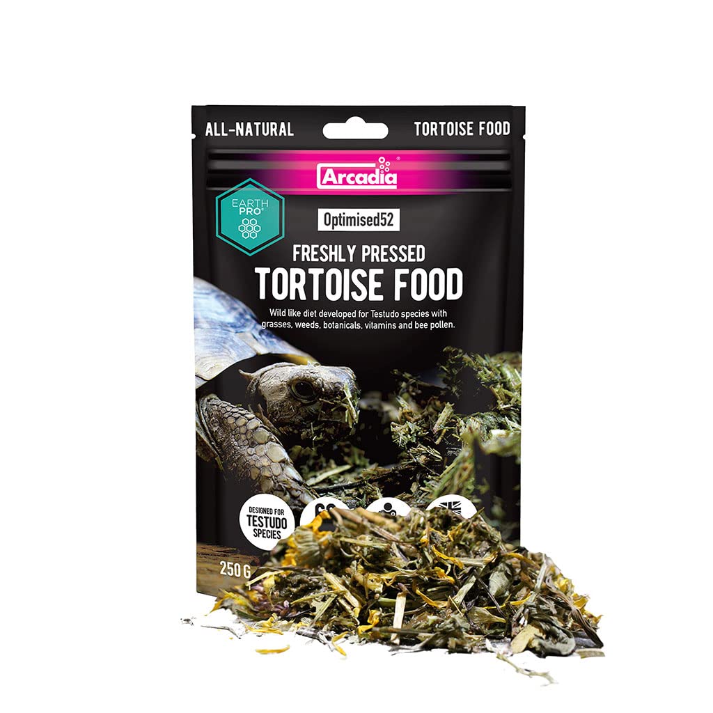 Arcadia Reptile - EarthPro-Optimised52 - Freshly Pressed Tortoise Food - 250g - Natural Ingredients - Highly Palatable - Tortoise Accessories