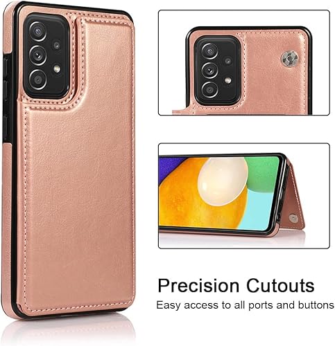 Miniatura 5 de Funda de cuero para Samsung A53 A73 A33 A13 A52 A72 A51 A71 A50 A70 A22 A82 A12 A42 A21 A21 A30 A20 A10 S E A11 A40 5G Card Phone Cover, rojo, para