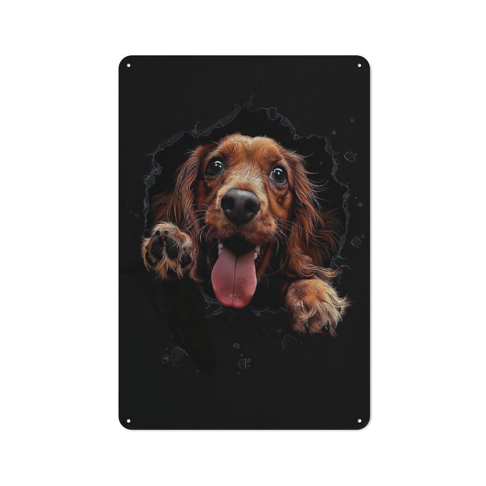 Junmoney Style-15 Urban Metal Wall Art Sign 30X20cm Featuring Sussex Spaniel, Urban Room Decor For Modern Home, Workshop, Office Or Cafe