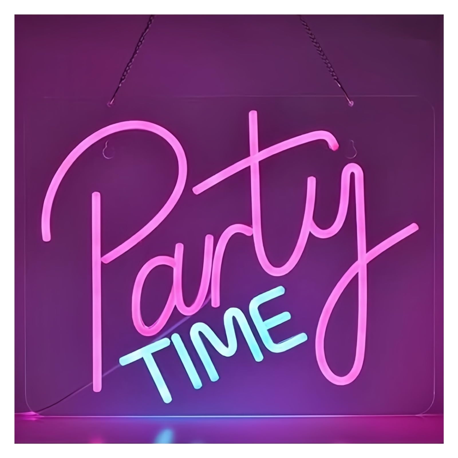 LEMST Sign Lamp Party Time Neon Signs USB Powered, Club Neon Lights Suitable for Wall Decor Dimmable Commercial Night Lights 30cmx38cm