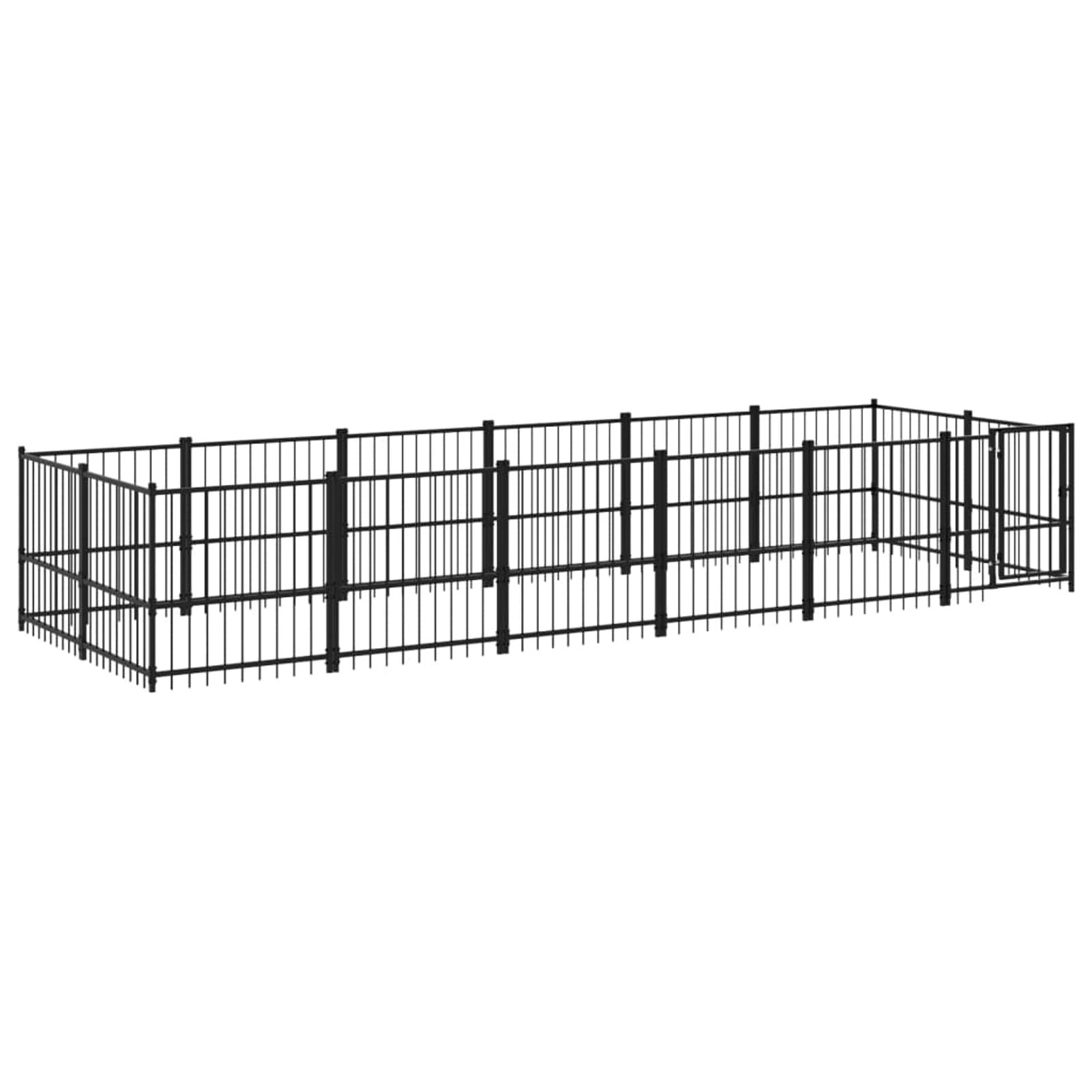 Homgoday Klatka dla psa, stalowa klatka dla psa na zewnątrz 11,26 m², klatka dla psa wewnętrzna klatka dla psa Kennel dla psów klatki dla psów ogrodzenie dla psa na zewnątrz model 3124602