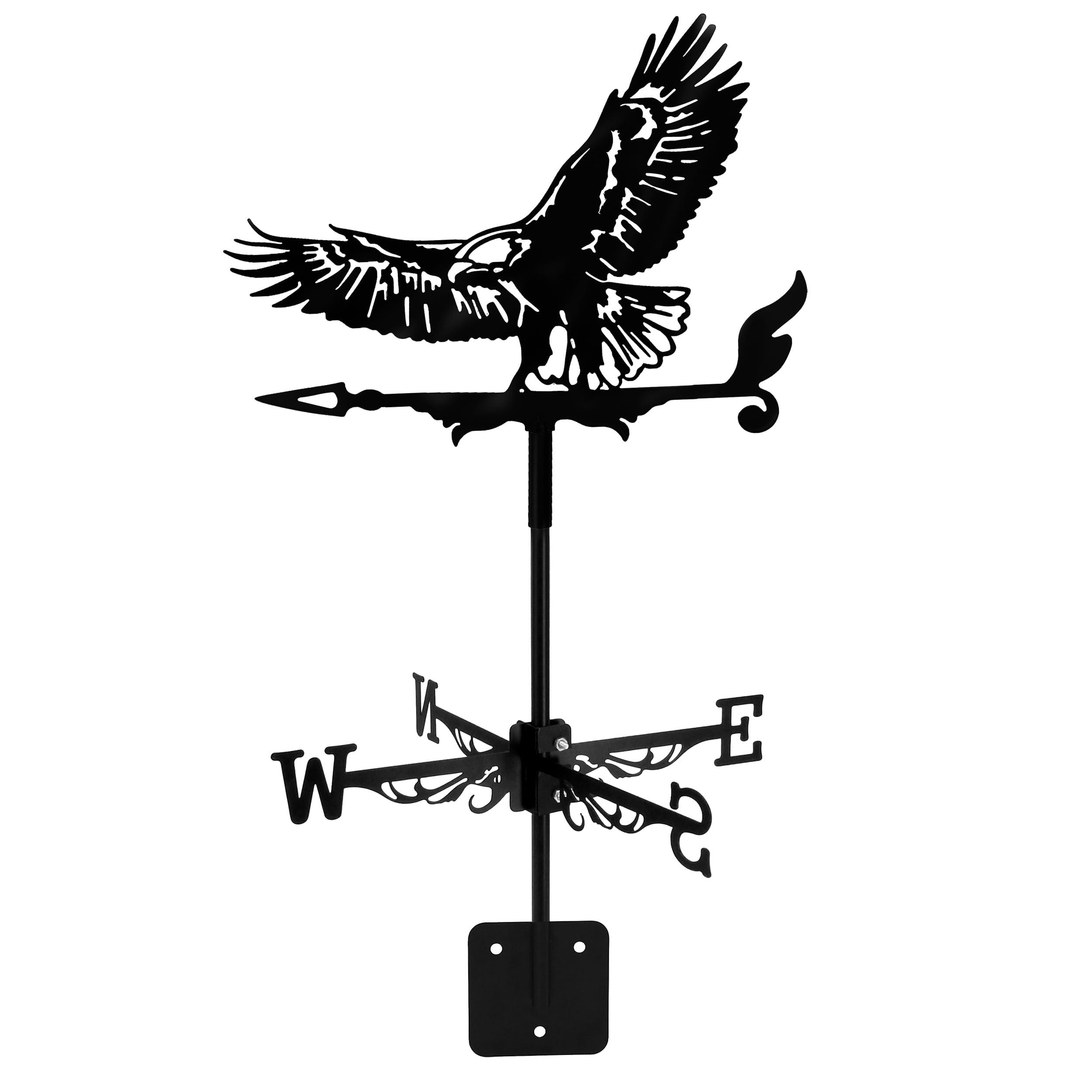 Wind Weathervanes for Roofs Mount with Creative Black Eagle Shapes & Metal Material, Mini Weather Vain Vein for Sheds, Courtyard, and Garden Fence Decoration Outdoor (Eagle, 1PC)