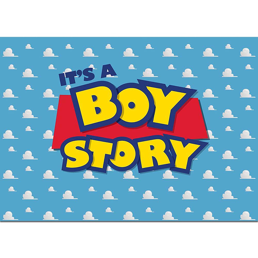 Cartoon Blue Sky White Clouds Toy Boy Story Theme Photography Backdrops Children Boys Birthday Party Photo Background Kids Newborn Baby Shower Dessert