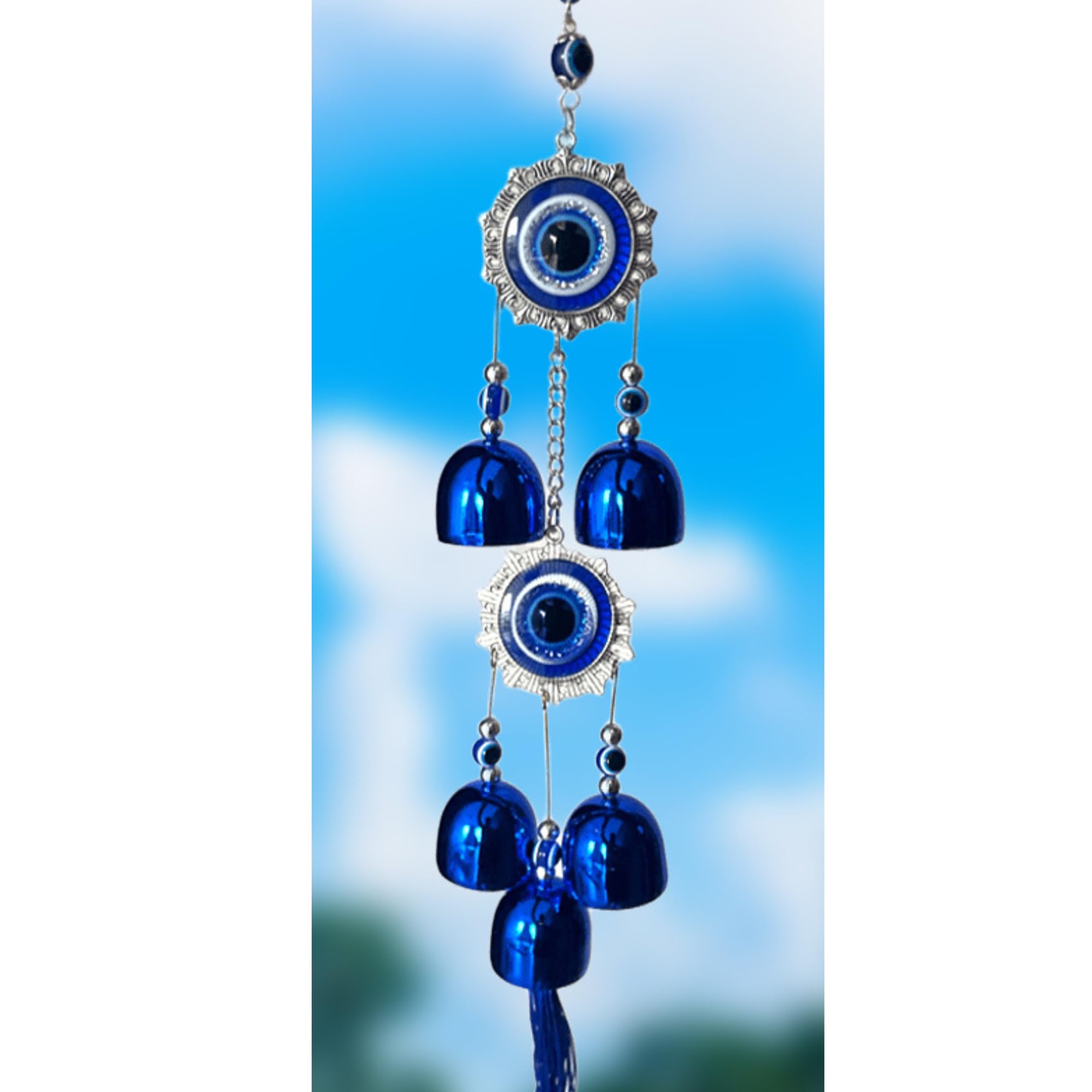 Wind Chimes for Balcony, Home Positive Energy and Living Room Evil Eye Wind Chime for Bedroom, Outside, Door Entrance and Garden Outdoor Fengi Shui Vastu Bell Wall Hanging Home Décor Items-image-45