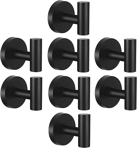IBosins Paquete de 8 ganchos para toallas de mano para baño, pared, sala de estar, dormitorio, cocina, armario, colgador de gancho de acero