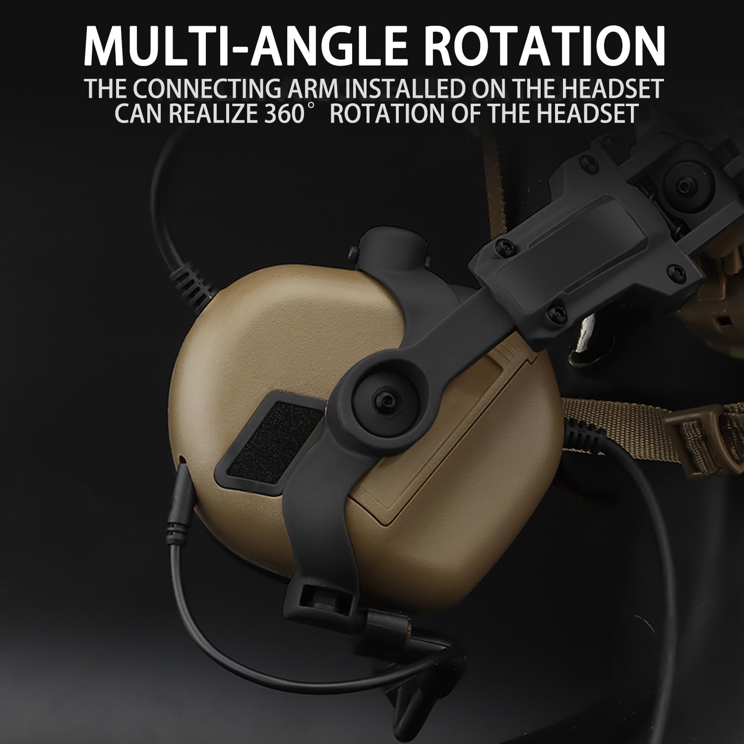 Adattatore Per Casco Tactical Gunyoo – Supporto Cuffie Con Rotazione 360° Per OPS Core ARC E Team Wendy Rail – Nylon Resistente
